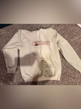 Gildan Beige Heavy Blend Hoodie with Drawstring